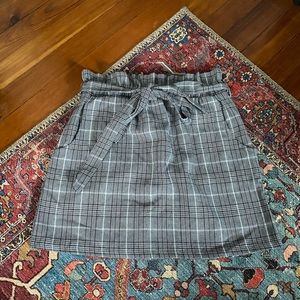 Plaid tie skirt